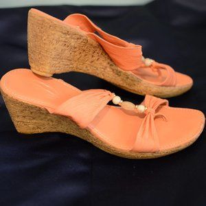 Orange Wedge Sandals